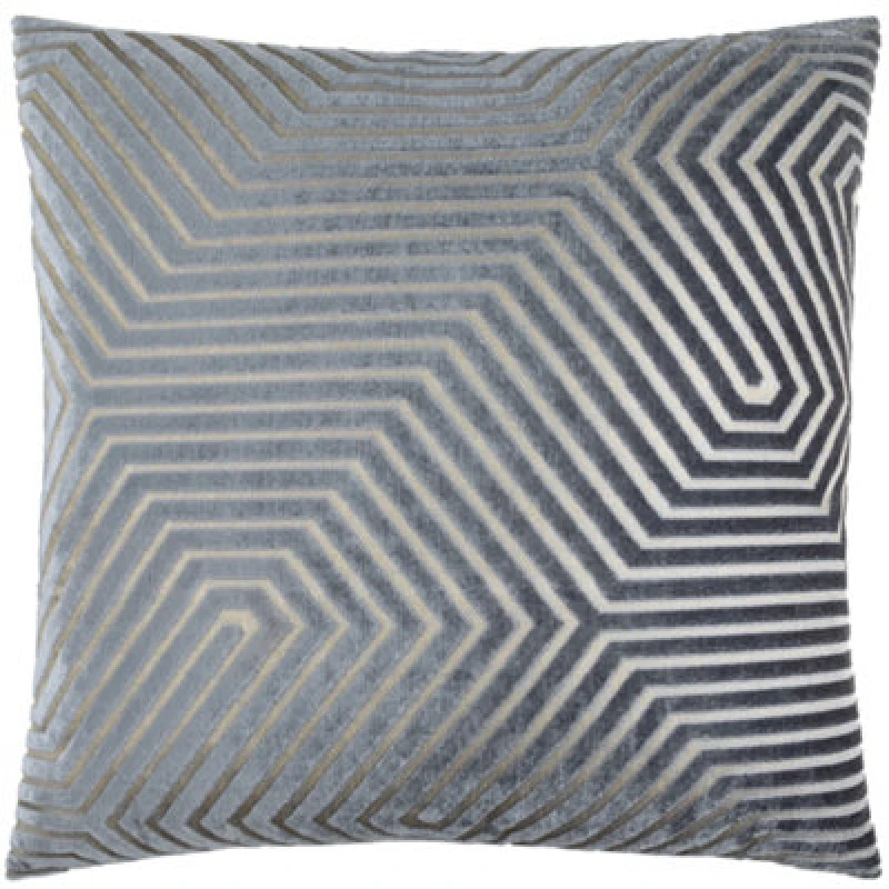 Image of Paoletti Paoletti Evoke Cut Velvet Cushion in Grey Size: 55cm x 55cm Grey 55cm x 55cm Unisex 5025532354419
