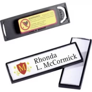 Image of Durable CLIP-CARD NAME BADGE with Magnet 17x67mm Black Pack of 25