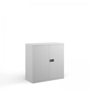 Image of Steel contract cupboard with 1 shelf 1000mm high - white
