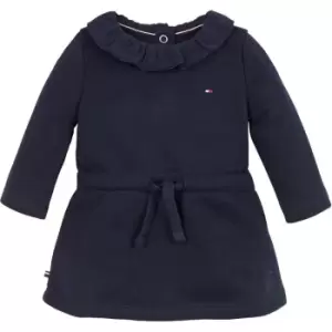 Image of Tommy Hilfiger Baby Lace Collar Dress L/S - Blue