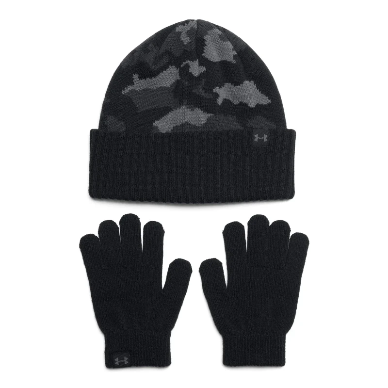 Image of Under Armour Armour B Beanie/Glove Combo Hat and Glove set Boys Hat and Glove Sets Junior Black 85722703020