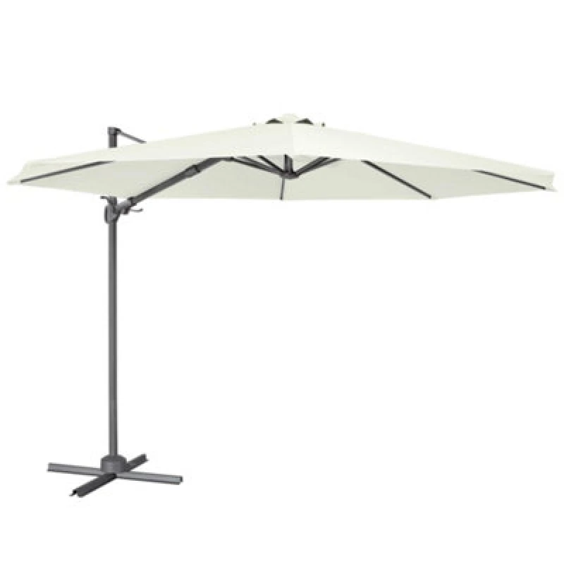 Image of Dellonda 3M Cantilever Parasol With 360 Rotation, Tilt And Cover Cream - Dg268