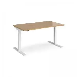 Image of Elev8 Mono straight sit-stand desk 1400mm x 800mm - white frame and