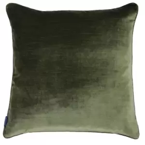 Image of Luxe Velvet Piped Cushion Olive, Olive / 55 x 55cm / Cover Only