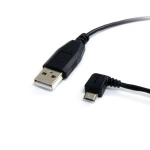 Image of 6 ft Micro USB Cable A to Left Angle Micro B