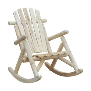 Image of Outsunny Cedar Wood Rocking Armchair, 96Lx66Wx98H cm