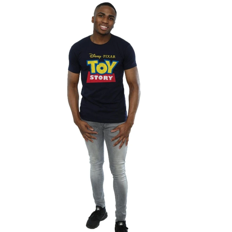 Image of Disney Men Toy Story Logo T-Shirt in Grey Size: Small Grey S Male 5059934082823