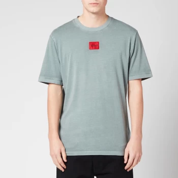 Image of Hugo Diragolino Red Patch Logo T-Shirt Pastel Blue
