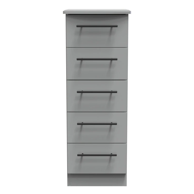Image of Howard 5 Drawer Tallboy In Dusk Grey (Ready Assembled)