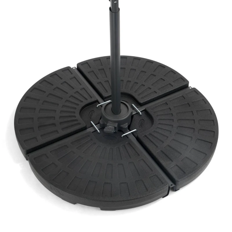 Image of Christow Cantilever Parasol Base Banana Umbrella Stand Fan Shape Sand Water 66kg Black