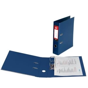 Image of 5 Star Lever Arch File PVC Spine 70mm Foolscap Blue Pack 10