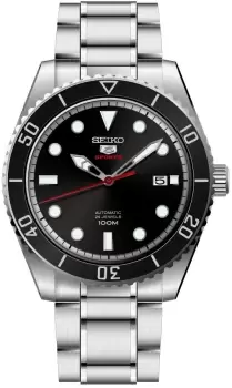 Image of Seiko 5 Sports Automatic Black Dial Silver Stainless Steel Mens Watch