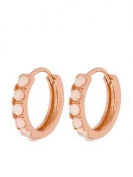 Image of Accessorize Z Rg Opal Huggie Hoop Earrings - Rose Gold