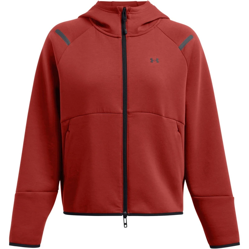 Image of Under Armour Womens Unstoppable Full-Zip Fleece Orange female 8 (XS)