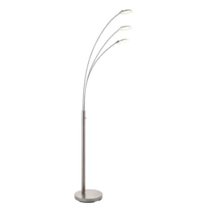 Image of Fynn LED 3 Light Floor Lamp Satin Nickel Plate