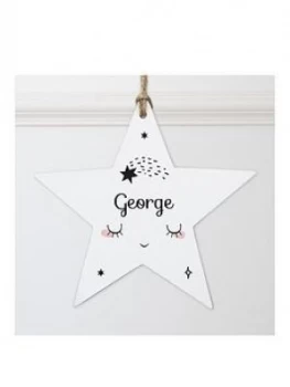 Image of Personalised Wooden Star Baby Name Decoration