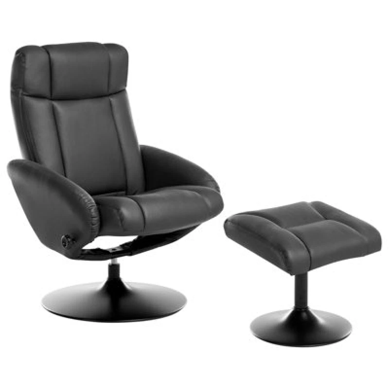 Image of Beliani Recliner Chair Apate Faux Leather Black