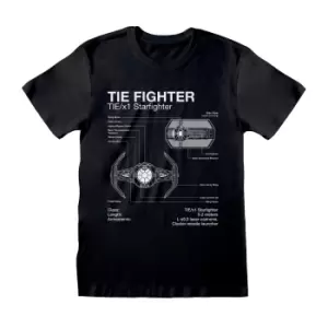 Image of Star Wars Womens/Ladies Tie Fighter Boyfriend T-Shirt (M) (Black)