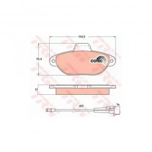 Image of Brake Pad Set TRW GDB1115