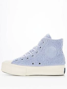 Image of Converse Chuck Taylor All Star Lift Hi Top Plimsolls - Blue Size 5, Women