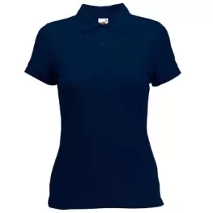 Image of Fruit Of The Loom Womens Lady-Fit 65/35 Short Sleeve Polo Shirt (XS) (Deep Navy)