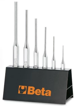 Image of Beta Tools 31 /SP6 6pc Set of Pin Punches in Support (2,3,4,5,6 & 8mm) 000310030