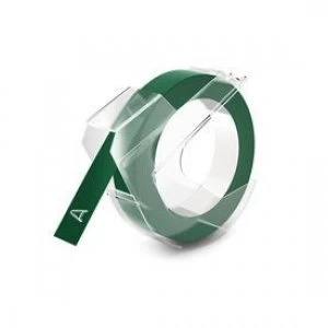 Image of Dymo S0898160 White on Green Embossing Tape