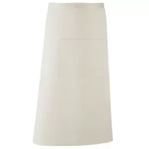 Image of Premier Unisex Colours Bar Apron / Workwear (Long Continental Style) (Pack of 2) (One Size) (Natural)