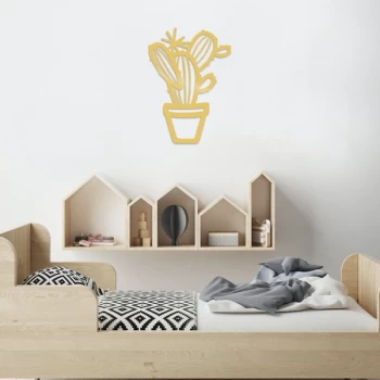 Image of Cactus - Gold Gold Decorative Metal Wall Accessory