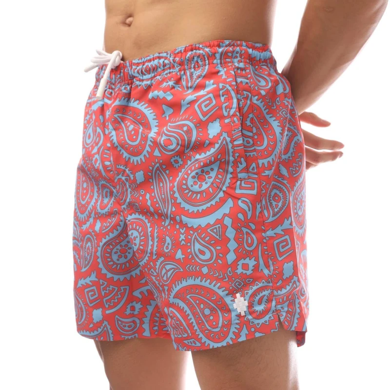 Image of Marcelo Burlon Paisley Swimming Shorts Red Blue male XS