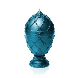 Image of Blue Metallic Faberge Egg Large Candle