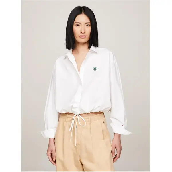 Image of Tommy Hilfiger Tommy Tie Blouse Ld43 Blouses - Long Sleeve 8 (XS) White 54168901310