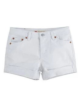 Image of Levis Girls Girlfriend Denim Shorts - White, Size Age: 14 Years, Women