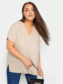 Image of Yours Textured V Front Top Natural, Natural, Size 30-32, Women