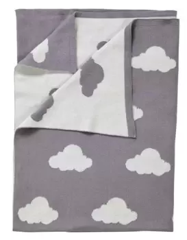 Image of Clair De Lune Reversible Cloud Blanket - Grey