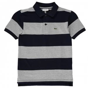 Image of Lacoste Lacoste Block Stripe Polo Shirt - Gry/Nvy BLP