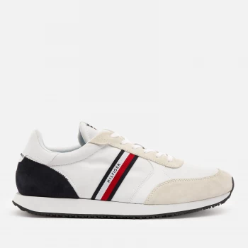 Image of Tommy Hilfiger Mens Lo Mix Stripes Running Style Trainers - White - UK 9