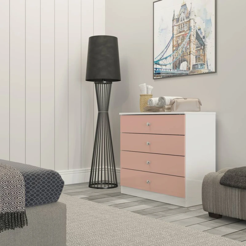 Image of Seconique Denver 4 Drawer Chest in Pink Pink Unisex