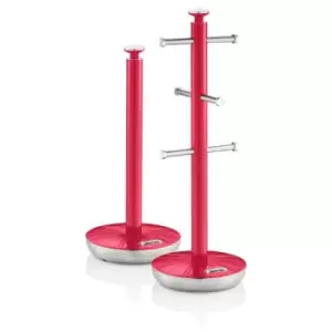 Image of Towel Pole and Mug Tree Set Red - Swan