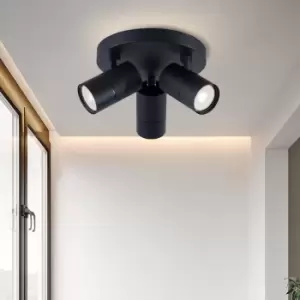 Image of 3 Light GU10 Round Spotlight 3x GU1 Black