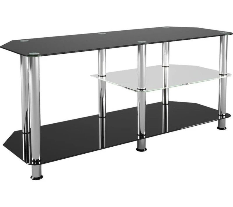 Image of AVF Classic Glass Gaming SDC1140-5 1140 mm TV Stand - Black & Chrome, Black,Silver/Grey 5014117976788