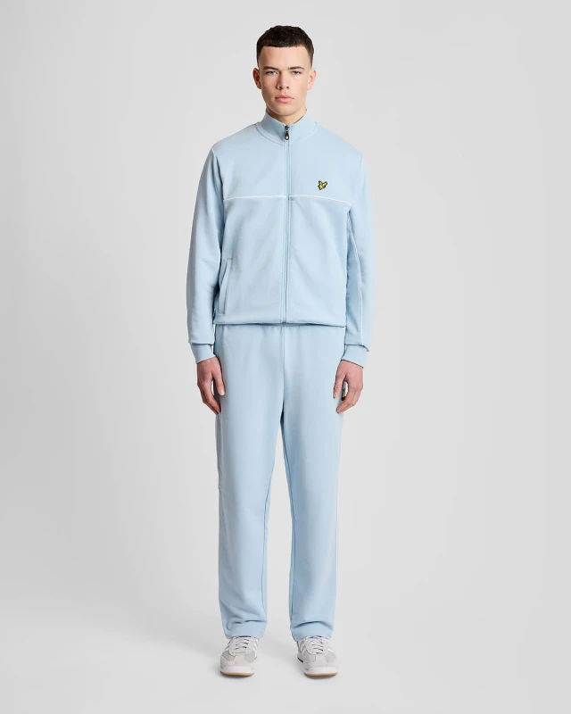 Image of Lyle & Scott Mens Straight Leg Piped Track Pants in Blue