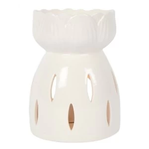 Image of White Gloss Lotus Flower Oil Buner