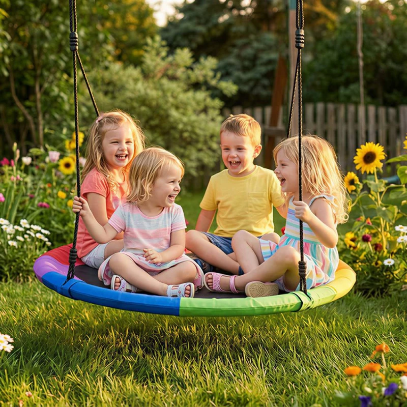 Image of AIYAPLAY Nest Swing Heavy Duty 300kg Waterproof 120cm Rainbow Multicolor Unisex 120