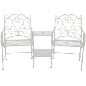Image of Charles Bentley Love Heart Companion Seat - Distressed White