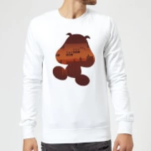 Image of Nintendo Super Mario Goomba Silhouette Sweatshirt - White - M