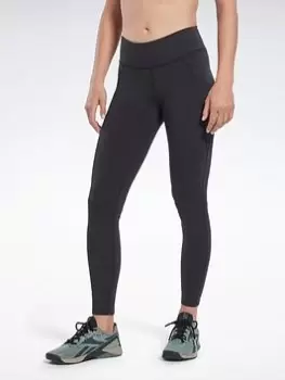 Image of Reebok Les Mills Lux Vector Graphic Leggings - Black Size M Women