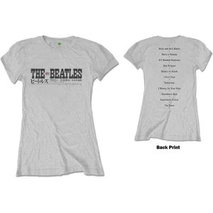 Image of The Beatles - Budokan Set List Womens XX-Large T-Shirt - Grey