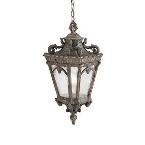 Image of 3 Light Large Outdoor Ceiling Chain Lantern Londonderry, E14