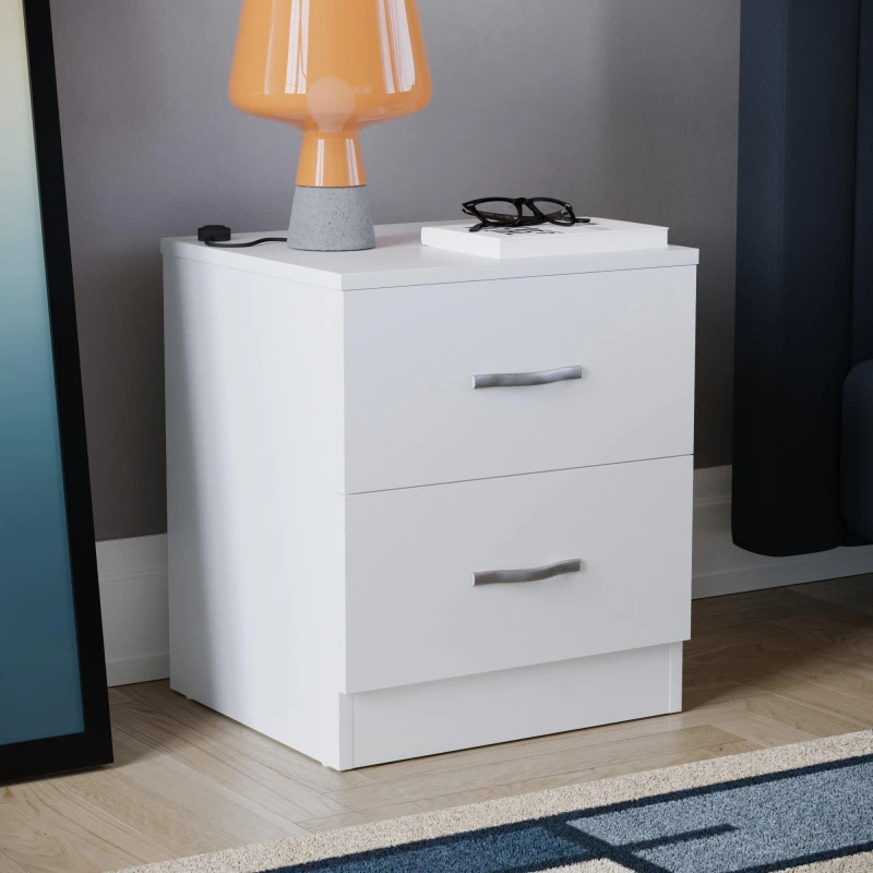 Image of Lassic Vida Designs Riano 2 Drawer Bedside Chest White unisex 2 Drawer